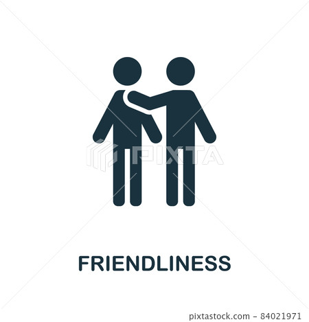 Friendliness flat icon. Colored sign from positive attitude collection. Creative Friendliness icon illustration for web design, infographics and more Friendliness flat icon. Colored sign from positive attitude collection. Creative Friendliness icon illustration for web design, infographics and more 84021971