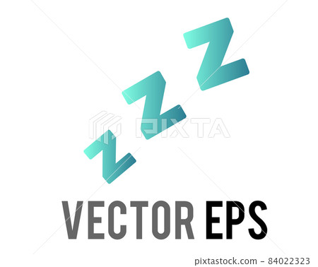 vector isolated gradient green sleepy ZZZ symbols icon 84022323