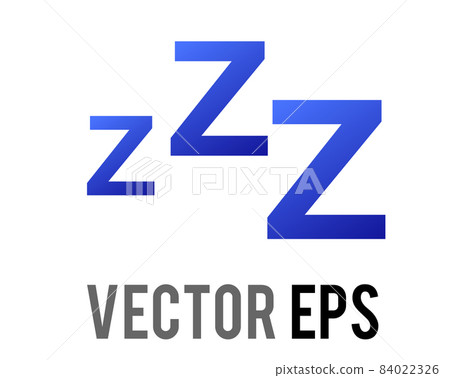 vector isolated gradient blue sleepy ZZZ symbols icon 84022326
