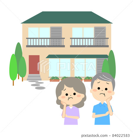 An elderly couple worried about a familiar home 84022583
