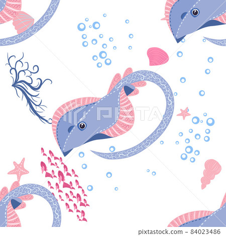 Batomorphi Sea Life, Fish, Animals Bright... - Stock Illustration ...