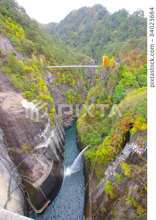 Setoaikyo Valley and Suspension Bridge in Autumn Colors / Kawamata, Nikko City, Tochigi Prefecture Setoaikyo Valley and Suspension Bridge in Autumn Colors / Kawamata, Nikko City, Tochigi Prefecture 84023664