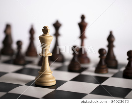 Chess pieces on a chessboard. The concept of playing and winning a chess tournament Chess pieces on a chessboard. The concept of playing and winning a chess tournament 84023673
