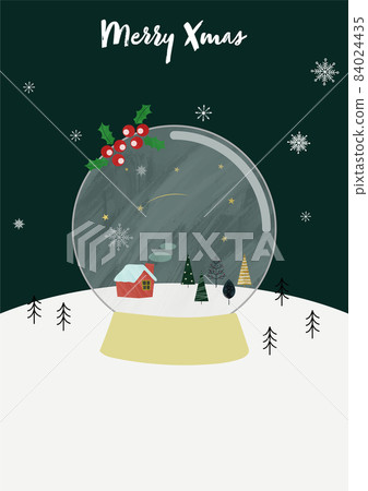 Snow globe Christmas card 84024435