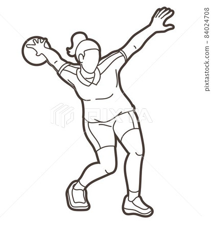 Bowling Player Bowler Action Cartoon Sport Graphic Vector 84024708