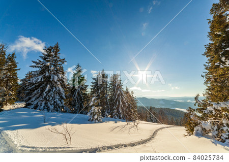 wonderfully majestic winter landscape glowing by sunlight. wintry scene. Carpathian, Ukraine, Europe. Beauty world. Happy New Year wonderfully majestic winter landscape glowing by sunlight. wintry scene. Carpathian, Ukraine, Europe. Beauty world. Happy New Year 84025784