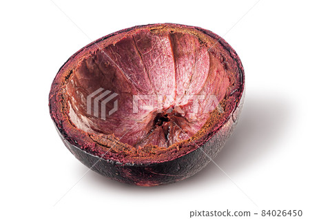Dark purple mangosteen shell isolated on white 84026450
