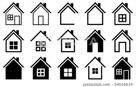 Houses vector icons set logo symbols isolated on a white background Houses vector icons set logo symbols isolated on a white background 84026634