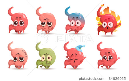 Cute stomach character with different emotions 84026935