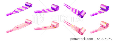Party horn blowers with color stripes and dots 84026969