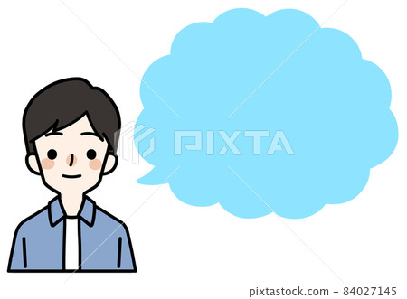 Illustration _ cute boy in plain clothes_ balloon 84027145