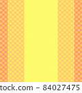 Yellow and orange polka dots (dots) and vertical stripes and plain copy space background 84027475