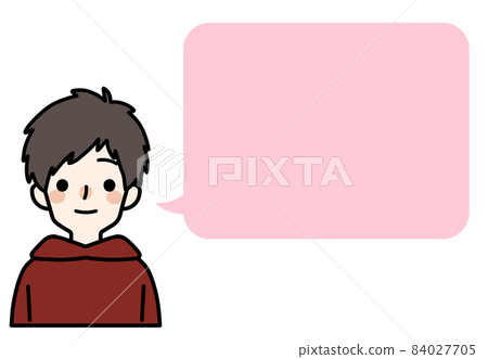 Illustration _ cute boy in plain clothes_ balloon Illustration _ cute boy in plain clothes_ balloon 84027705