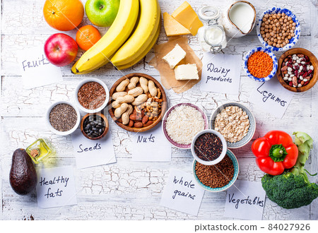 Lacto vegetarian diet concept. Healthy food Lacto vegetarian diet concept. Healthy food 84027926
