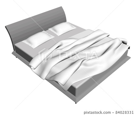 Double bed isolated on white background. Isometric view. 3D. Vector illustration 84028331