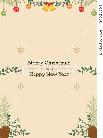 聖誕賀卡 (聖誕快樂 & 新年快樂) 垂直 聖誕賀卡 (聖誕快樂 & 新年快樂) 垂直 84029654