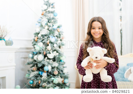 waiting for santa. Xmas. Cute little child girl with xmas waiting for santa. Xmas. Cute little child girl with xmas 84029821