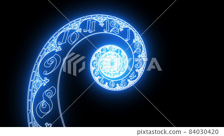 Classic neon spiral dial 3D render Classic neon spiral dial 3D render 84030420