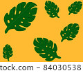 Dark green monstera leaves on yellow background. 84030538