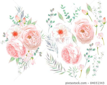 Vector illustration material of pink rose... - Stock Illustration ...