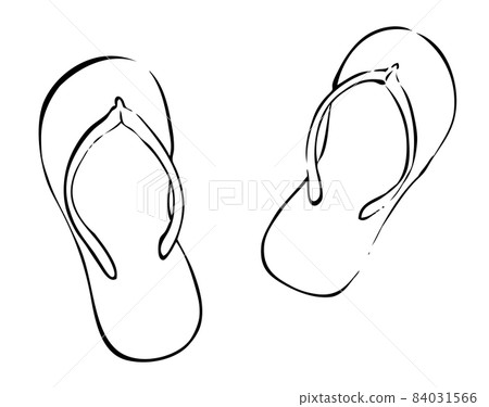Beach sandals line drawing 84031566
