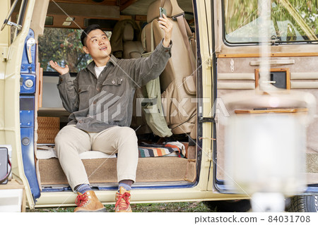 年輕人，露營，露營，旅遊，愛好，休閒，休閒，戶外，露營，露營裝備，韓語 84031708