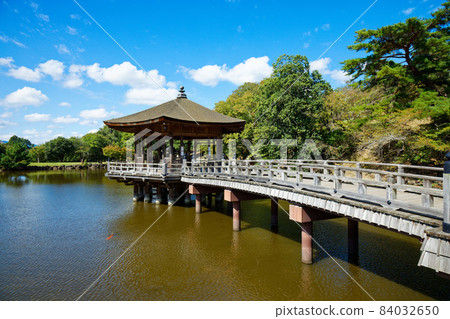 奈良公園池塘和浮見堂 奈良公園池塘和浮見堂 84032650