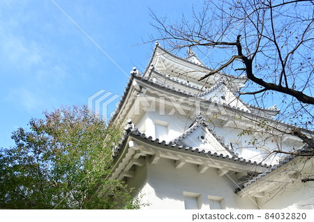 大垣城 模擬天守閣和藍天 大垣城 模擬天守閣和藍天 84032820