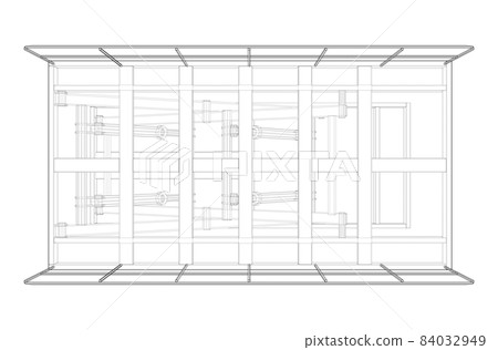 Scissors lift concept outline Scissors lift concept outline 84032949