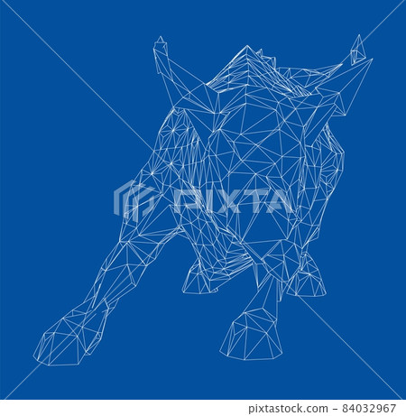 The Charging Bull. 3d illustration The Charging Bull. 3d illustration 84032967