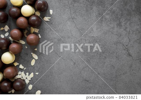 delicious chocolate balls assortment with copy space. High quality beautiful photo concept 84033821