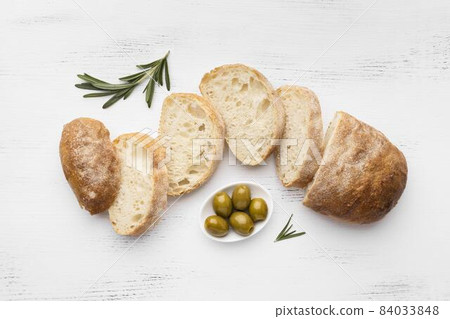 flat lay delicious bread concept. High quality beautiful photo concept 84033848