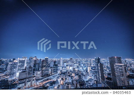 Sunny night view of Osaka taken from Umeda 84035463
