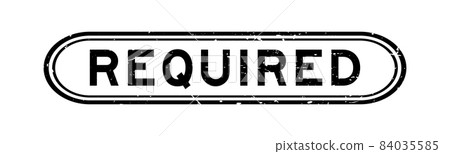 Grunge black required word rubber seal stamp on white background 84035585
