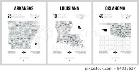 Vector Map of Louisiana political