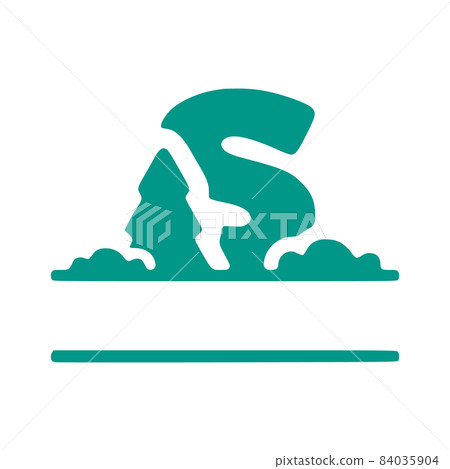Letter s and natural landscape, nature monogram design isolated on white background. Letter s and natural landscape, nature monogram design isolated on white background. 84035904