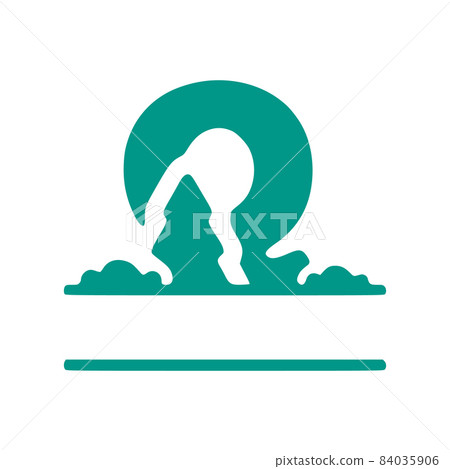 Letter q and natural landscape, nature monogram design isolated on white background. Letter q and natural landscape, nature monogram design isolated on white background. 84035906
