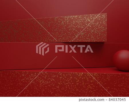 3D Rendering Seasonal, New Year or Christmas Studio Shot Product Display Background for Luxury or Festive Products. 84037045