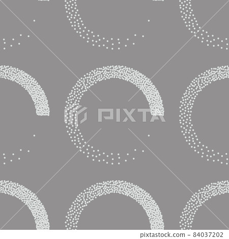 Stipple seamless pattern in retro style on grey background. Vector stipple texture can be used for fabric design. 84037202