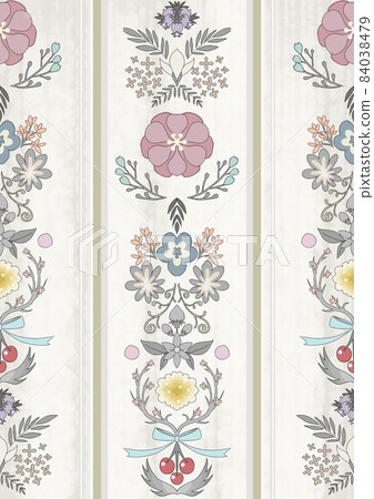 Botanical pattern wallpaper illustration 84038479
