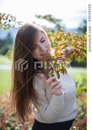 White young european woman portrait 84039108