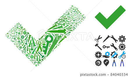 Mosaic Yes of Industrial Tools Mosaic Yes of Industrial Tools 84040334