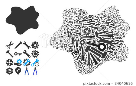Collage Dirt Spot of Service Tools Collage Dirt Spot of Service Tools 84040656