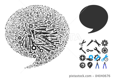 Mosaic Quote Balloon of Repair Tools Mosaic Quote Balloon of Repair Tools 84040676