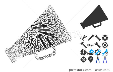Mosaic Megaphone of Repair Tools Mosaic Megaphone of Repair Tools 84040680