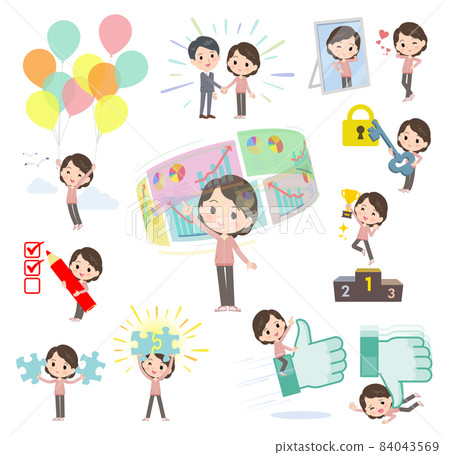 Pink jersey middle-aged women's set on success and positivity Pink jersey middle-aged women's set on success and positivity 84043569