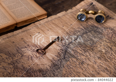 Old nautical chart key binoculars 84044022