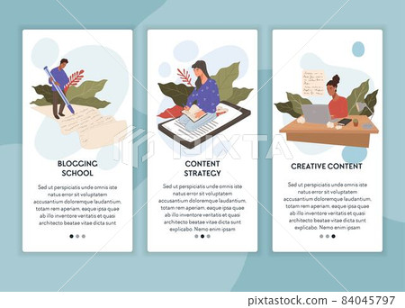 Blogging school and marketing strategy vector 84045797