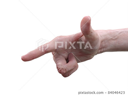 The hand of an elderly man, an old man isolated on white background 3d illustration 84046423