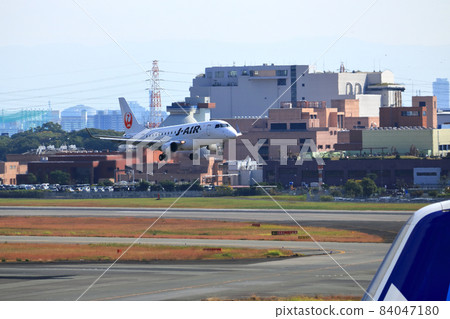 Osaka International Airport JAL Airplane Landing Ready Osaka International Airport JAL Airplane Landing Ready 84047180